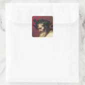 Hoofd van een oud Man Vierkante Sticker (Tas)