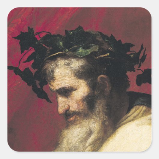 Hoofd van een oud Man Vierkante Sticker (Voorkant)