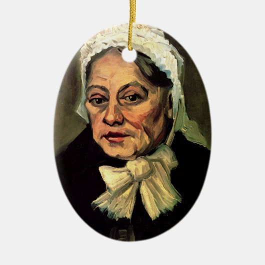 Hoofd van een Oud Woman White Pet van Vincent van  Keramisch Ornament (Voorkant)