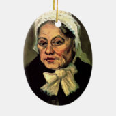 Hoofd van een Oud Woman White Pet van Vincent van  Keramisch Ornament (Achterkant)