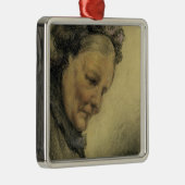 Hoofd van een oude dame metalen ornament (Rechts)