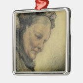 Hoofd van een oude dame metalen ornament (Links)