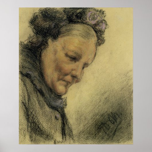 Hoofd van een oude dame poster (Voorkant)