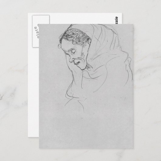 Hoofd van een oude vrouw in profiel door Gustav Kl Briefkaart (Voorkant / Achterkant)