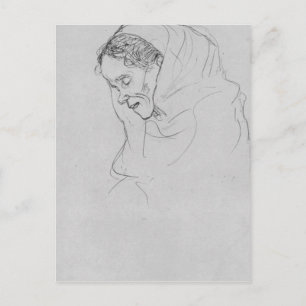 Hoofd van een oude vrouw in profiel door Gustav Kl Briefkaart