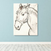 Hoofd van een paard (door Alfred Dehodencq) Canvas Afdruk (Insitu (Houten vloer))