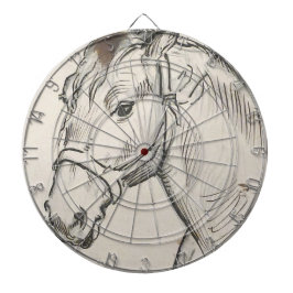 Hoofd van een paard (door Alfred Dehodencq) Dartbord
