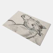 Hoofd van een paard (door Alfred Dehodencq) Deurmat (Schuin)