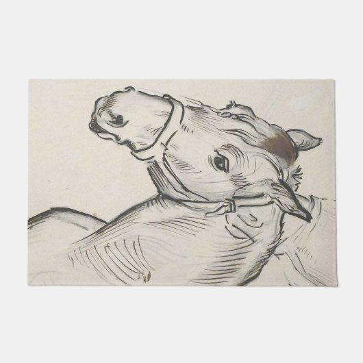 Hoofd van een paard (door Alfred Dehodencq) Deurmat (Voorkant)