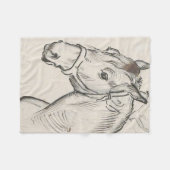 Hoofd van een paard (door Alfred Dehodencq) Fleece Deken (Voorkant (Horizontaal))