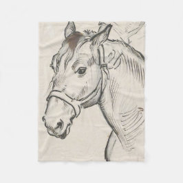 Hoofd van een paard (door Alfred Dehodencq) Fleece Deken