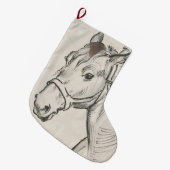 Hoofd van een paard (door Alfred Dehodencq) Grote Kerstsok (Voorkant (Hangend))