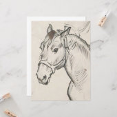 Hoofd van een paard (door Alfred Dehodencq) Kaart (Voorkant / Achterkant in situ)