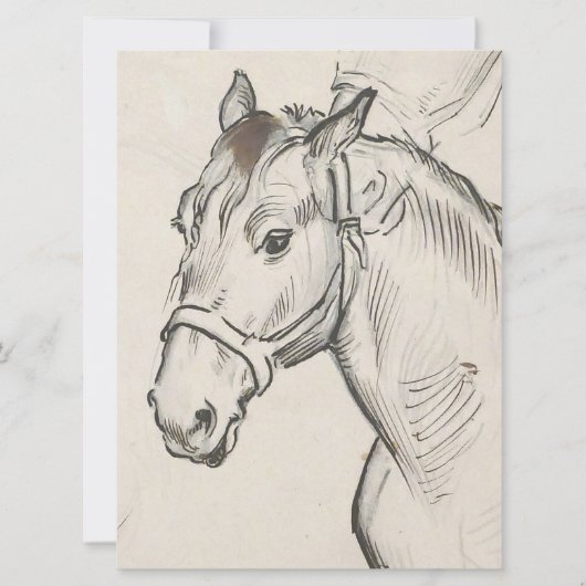 Hoofd van een paard (door Alfred Dehodencq) Kaart (Voorkant)