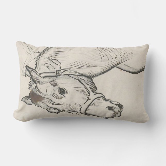 Hoofd van een paard (door Alfred Dehodencq) Kussen (Voorkant)