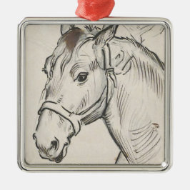 Hoofd van een paard (door Alfred Dehodencq) Metalen Ornament