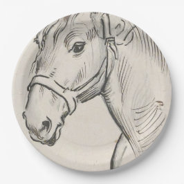 Hoofd van een paard (door Alfred Dehodencq) Papieren Bordje