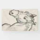 Hoofd van een paard (door Alfred Dehodencq) Spandoek (Horizontaal)