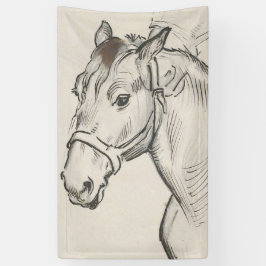 Hoofd van een paard (door Alfred Dehodencq) Spandoek