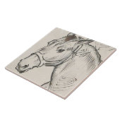 Hoofd van een paard (door Alfred Dehodencq) Tegeltje (Zijkant)