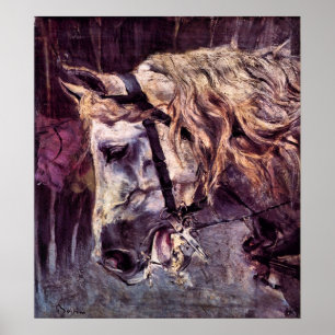 Hoofd van een paard door Giovanni Boldini, Vintage Poster