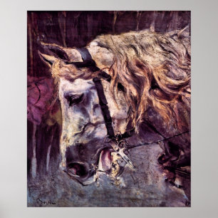 Hoofd van een paard door Giovanni Boldini, Vintage Poster