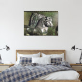 Hoofd van een paard uit een quadriga canvas afdruk (Insitu (Slaapkamer))