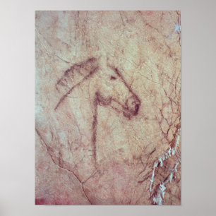 Hoofd van een paard, van de Cueva de la Pena Poster