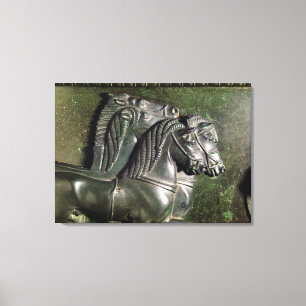 Hoofd van een paard van een quadriga canvas afdruk