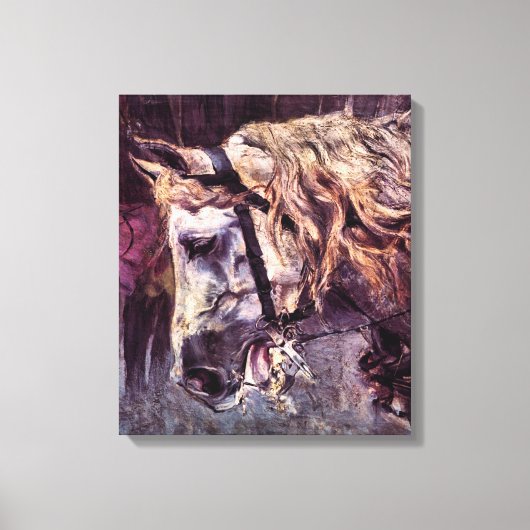 Hoofd van een paard van Giovanni Boldini,  kunst Canvas Afdruk (Voorkant)