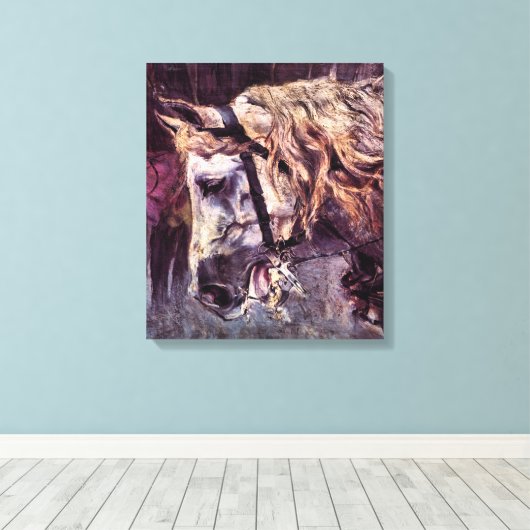 Hoofd van een paard van Giovanni Boldini, kunst Canvas Afdruk (Insitu (Houten vloer))