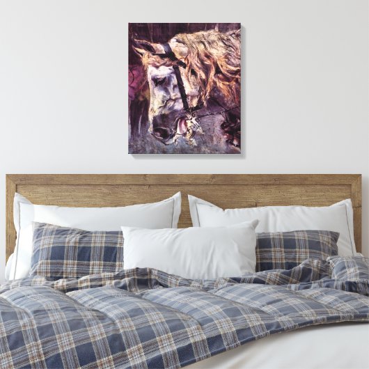 Hoofd van een paard van Giovanni Boldini,  kunst Canvas Afdruk (Insitu (Slaapkamer))