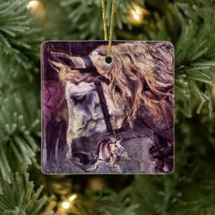 Hoofd van een paard van Giovanni Boldini, kunst Keramisch Ornament