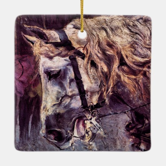 Hoofd van een paard van Giovanni Boldini,  kunst Keramisch Ornament (Achterkant)