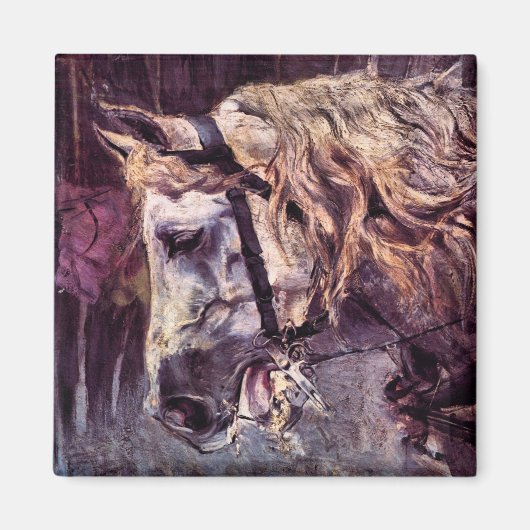 Hoofd van een paard van Giovanni Boldini,  kunst Magneet (Voorkant)