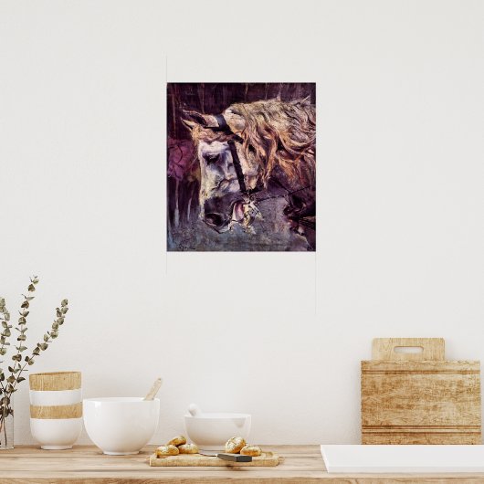 Hoofd van een paard van Giovanni Boldini,  kunst Poster (Keuken)