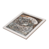 Hoofd van een Parrot Victoriaans Kunst Tegeltje (Zijkant)