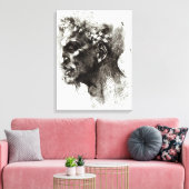 Hoofd van een satyr canvas afdruk (Insitu (Woonkamer))