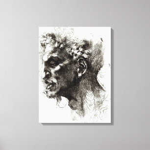 Hoofd van een satyr canvas afdruk