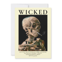 Hoofd van een skelet Fine Art Halloween uitnodigin