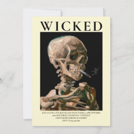 Hoofd van een skelet Fine Art Halloween uitnodigin Kaart