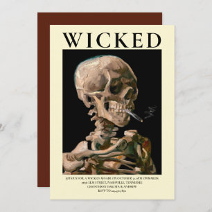 Hoofd van een skelet Fine Art Halloween uitnodigin Kaart