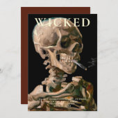 Hoofd van een skelet Fine Art Halloween uitnodigin Kaart (Voorkant / Achterkant)