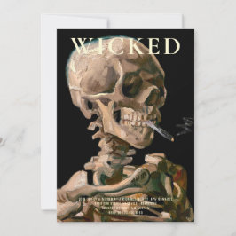 Hoofd van een skelet Fine Art Halloween uitnodigin Kaart