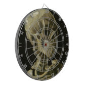 Hoofd van een skelet met een brandende sigaret dartbord (Voorkant Links)