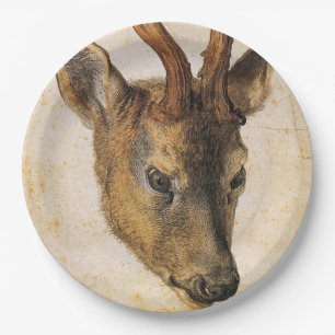 Hoofd van een Stag (Wilde Dier) (door Albrecht Dur Papieren Bordje