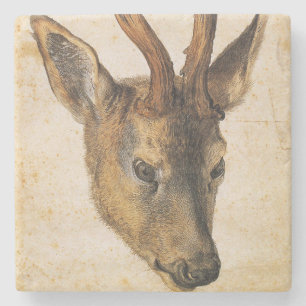 Hoofd van een Stag (Wildlife) (door Albrecht Durer Stenen Onderzetter