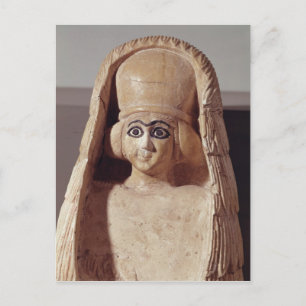 Hoofd van een standbeeld van Ishtar, met een Briefkaart