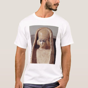 Hoofd van een standbeeld van Ishtar, met een T-shirt