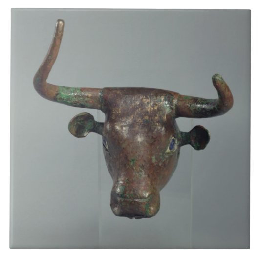 Hoofd van een stier, met koninklijk Sumeriaans ins Tegeltje (Voorkant)